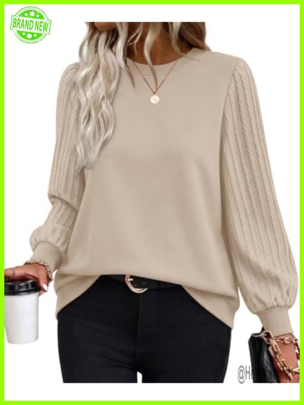 Womens Oversized Crewneck Sweatshirt Loose Fit Long Sleeve Fall Top Casual